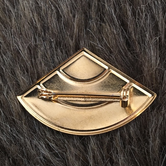 Vintage new old stock enamel 18kt plated brooch - Picture 4 of 7